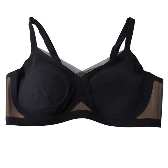 Honeylove Crossover Bra Wireless Peekaboo Mesh Runway Black LWBR0302 Large - Picture 1 of 5